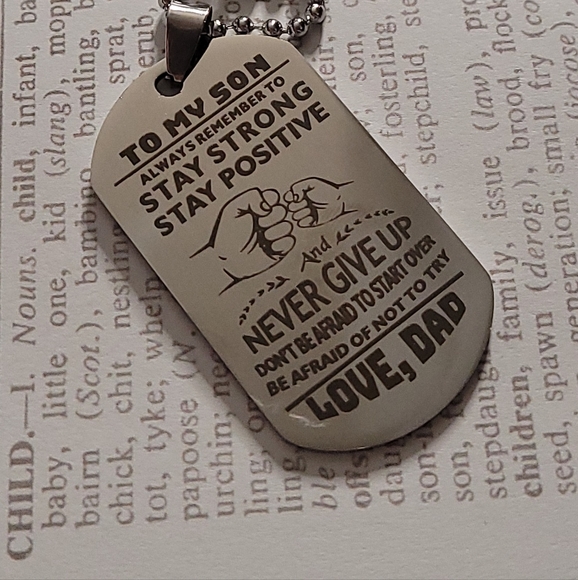 Father to Son Endearing Dog Tags - Picture 2 of 2